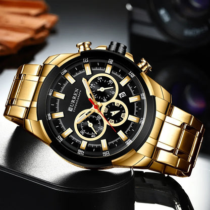 Montre à quartz CURREN pour hommes, marque de luxe, mode, affaires, montres en acier étanches pour hommes, montre-bracelet de sport, Relogio Masculino