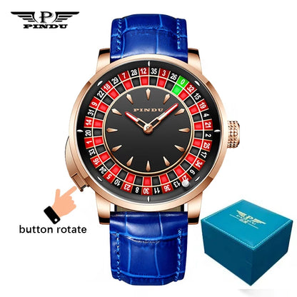 PINDU NH35A Roulette Table Montre mécanique étanche à saphir avec sphère en céramique