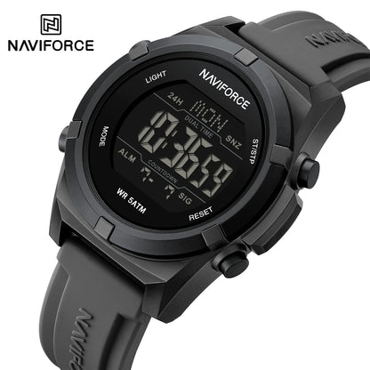 NAVIFORCE – Montre de sport numérique militaire de luxe pour homme, étanche, bracelet en silicone, Relogios Masculino