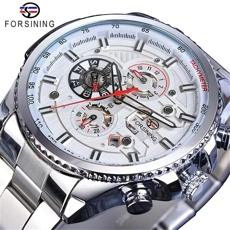 Men's Automatic Mechanical Watch - Stylish Skeleton Design, with Time and Date Display, Transparent Hollow Case Back, Versatile Business and Casual Style, Personalized Men's Watch, Perfect Gift for Him, No Batteries Required