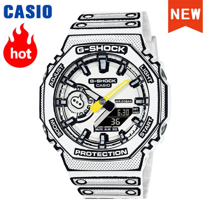 Montre homme Casio GA-2100 série 2026 Flame Inside, montre tendance sport multifonction mode antichoc à disque de couleur G-SHOCK