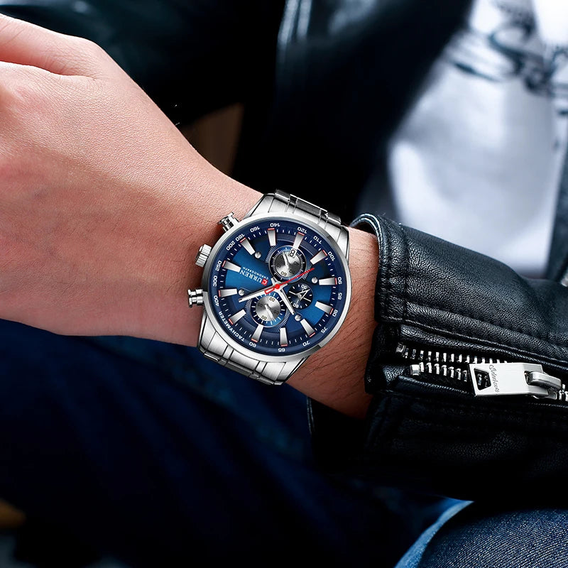 Nouvelles montres pour hommes Top Marque de luxe CURREN Montre homme à quartz Sport Étanche Montres-bracelets Chronographe Date Relogio Masculino