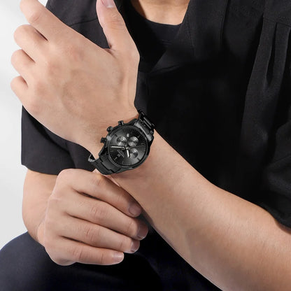 Montre Homme NAVIFORCE Quartz Calendrier Étanche 3ATM Affichage de la Date Bracelet en Acier Montre-Bracelet de Luxe Sport à la Mode NF8076