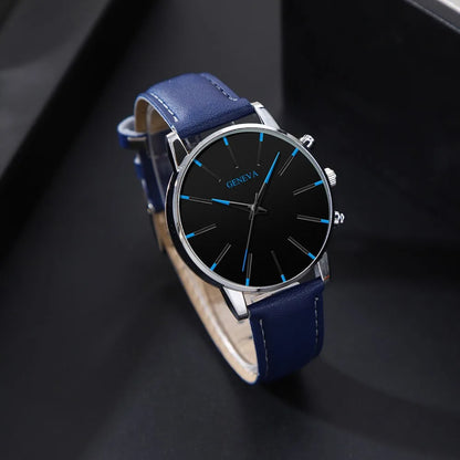 Lot de 4 montres décontractées pour hommes, ensemble de montres à quartz avec bracelet en cuir PU, le cadeau idéal pour les hommes !