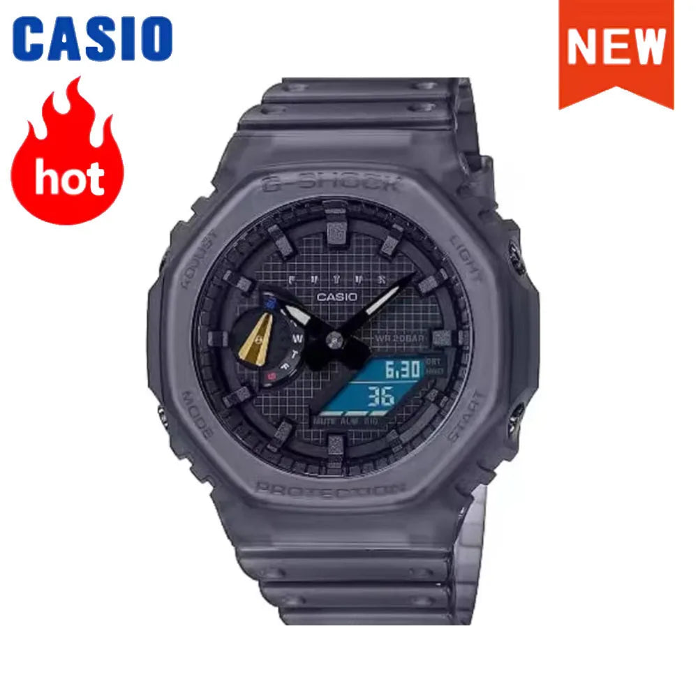Montre homme Casio GA-2100 série 2026 Flame Inside, montre tendance sport multifonction mode antichoc à disque de couleur G-SHOCK