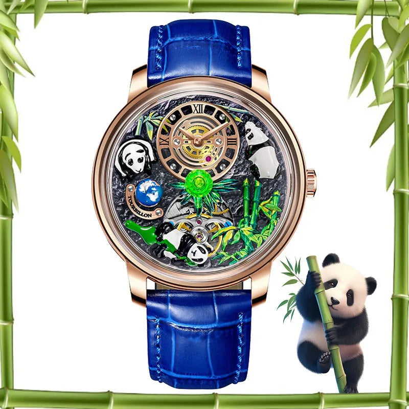 PINDU Panda Series M2791B Automatic Mechanical Watch Sapphire Crystal