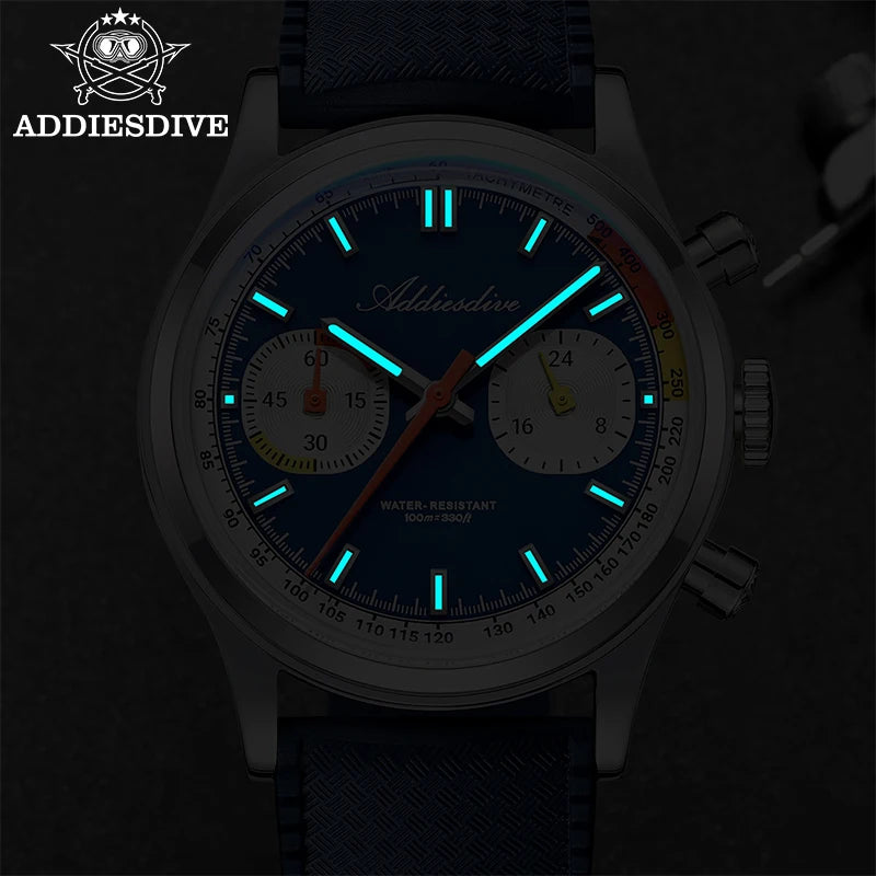 ChronoState ADDIESDIVE VK64 – Montre chronographe 38MM | Montre à quartz étanche 100M lumineuse BGW9