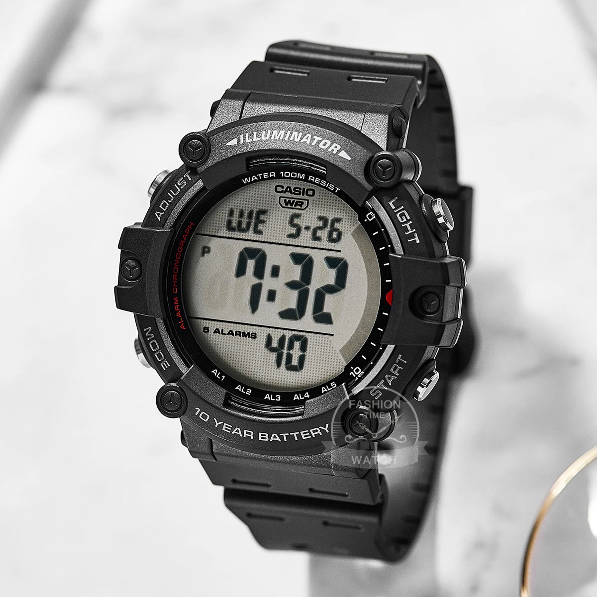 Montre Casio homme, dix ans d'autonomie, ensemble de luxe, montre de sport numérique LED étanche à quartz pour homme, relogio masculino AE-1500WH