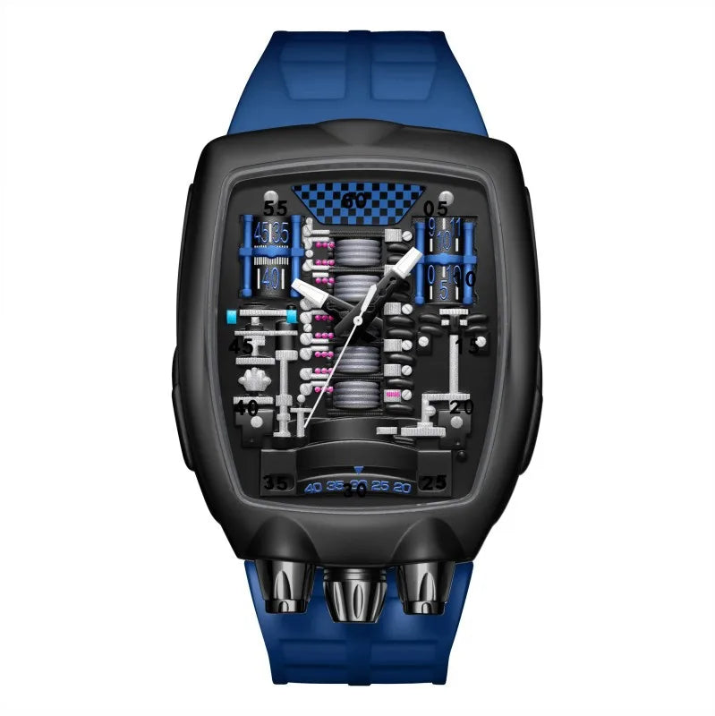 Alien Y2k Transparent hollow design Quartz Watch Mens Special Creative unique case Shape Design Fashion Men Watch AAA Clock