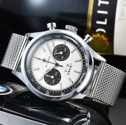 Montres homme 1963 montre automatique pilote 42mm étanche chronographe quartz rétro montre habillée vintage
