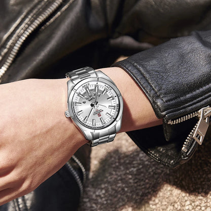 Montres Hommes NAVIFORCE, en Acier, Étanche, Quartz, Date, Montre-Bracelet de Luxe pour Homme de Marque Supérieure, relogio masculino