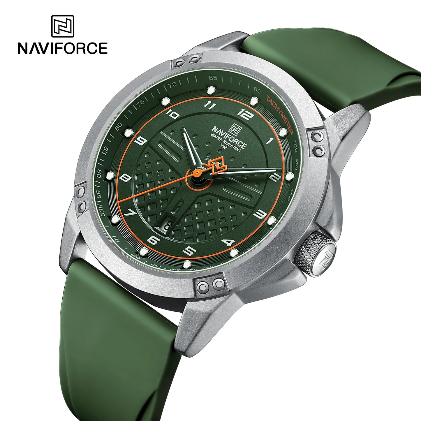 NAVIFORCE Montre-bracelet à quartz décontractée Montre homme étanche tendance Bracelet en silicone sportif Montre homme lumineuse Relogio Masculino