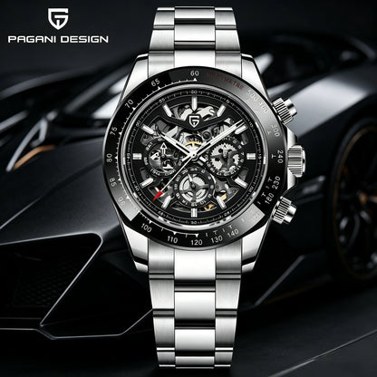 PAGANI DESIGN Montre Automatique Mécanique Homme Acier Inoxydable Étanche Sport 10 Bar Montre Décontractée de Luxe pour Hommes Reloj Hombre
