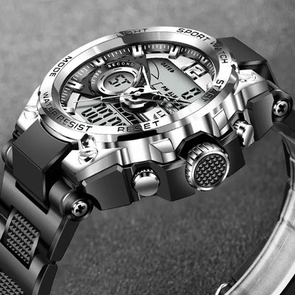 LIGE Digital Military LED Chronograph Watch 50m 24cm