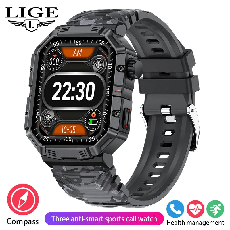 LIGE Montre intelligente GPS Suivi d'activité Appel Bluetooth Moniteur de santé 24h Sport Fitness Étanche Vente flash Bracelet femme