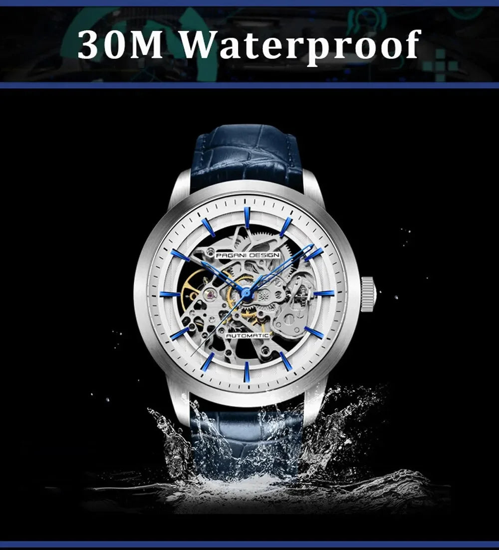 ChronoState Executive Hollow Luxury Mechanical Leather Watch for Men