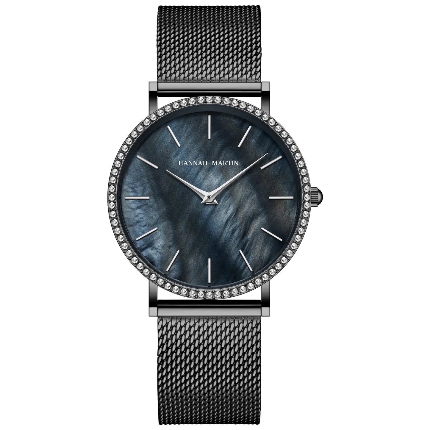 Montre à quartz Hannah Martin de luxe en or rose et diamants