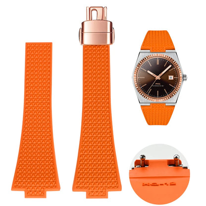 Bracelet en caoutchouc fluoré pour Tissot PRX Series 35mm 40mm Boucle Papillon FKM 11mm 12mm Étanches, Bracelet de Montre à Dégagement Rapide de Remplacement