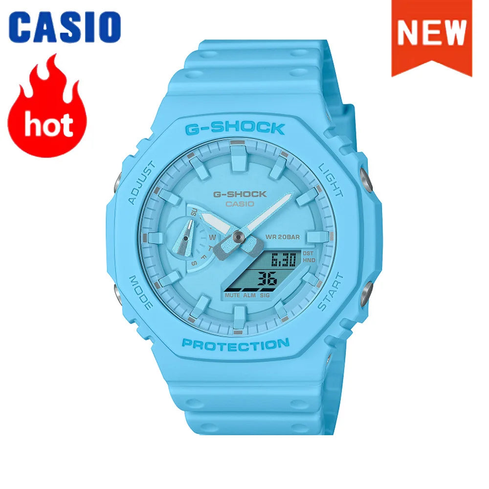 Montre homme Casio GA-2100 série 2026 Flame Inside, montre tendance sport multifonction mode antichoc à disque de couleur G-SHOCK