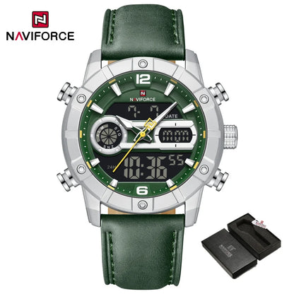 Montre à Quartz NAVIFORCE Hommes Double Fuseau Horaire Date Illumination Nocturne Classique Affaires Montre Homme Luxe Original Étanche