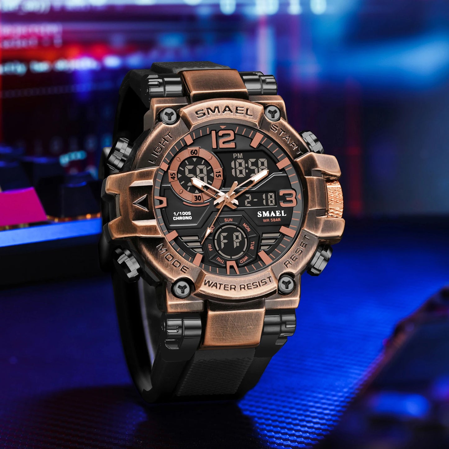 Montre de marque SMAEL 8110 étanche, Dropshipping, avec alarme et veilleuse, pour jeunes, style mode et affaires, mouvement à quartz, sport