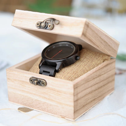 BOBO BIRD Montre en Bois Hommes Femmes Ébène Minimaliste Montre-Bracelet Mouvement Japonais Quartz Relogio Masculino Montres Personnalisées