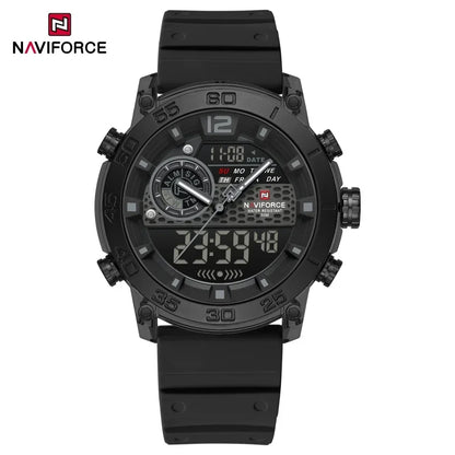 NAVIFORCE Nouvelle Montre-bracelet de Sport Multifonctionnelle pour Hommes, Légère, à Quartz, avec Chronomètre, Double Affichage de l'Heure et Lumière Nocturne, pour Garçons