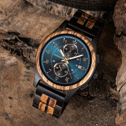 Montre en bois BOBO BIRD pour homme, Montre-bracelet vintage faite à la main, Nouvelle montre en quartz en bois élégante, Montre en bois naturelle unique et personnalisée