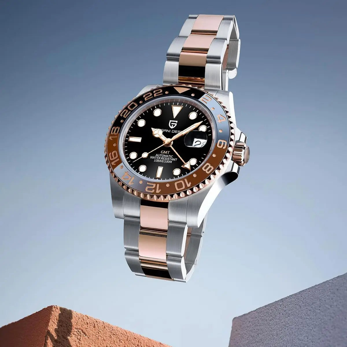 Nouvelle montre PAGANI DESIGN GMT automatique 1662 pour hommes, 40 mm, bracelet de marque supérieure, étanche 100 m, montres-bracelets mécaniques pour hommes, horloge