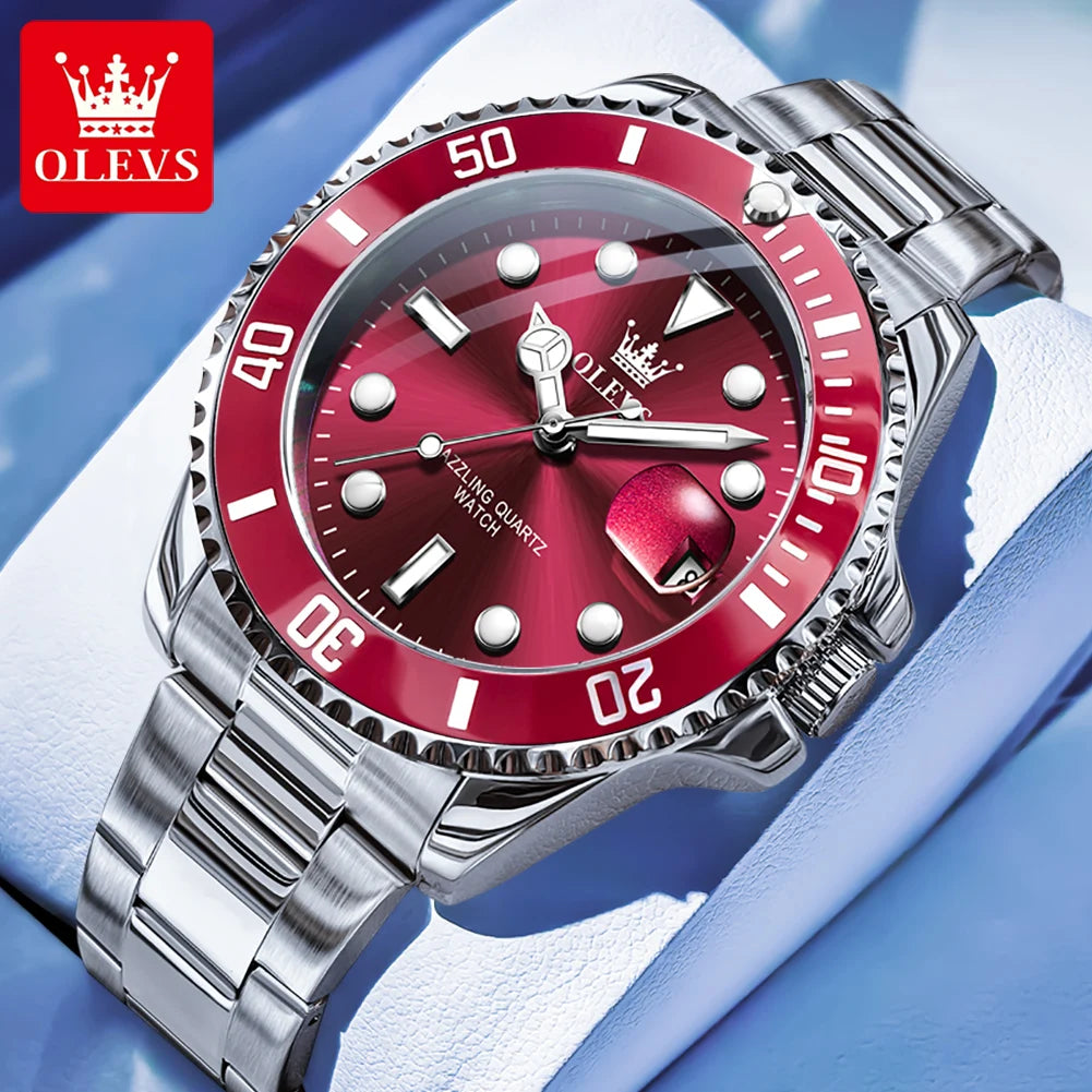 OLEVS 5885 Stainless Steel Strap Automatic Date Watch