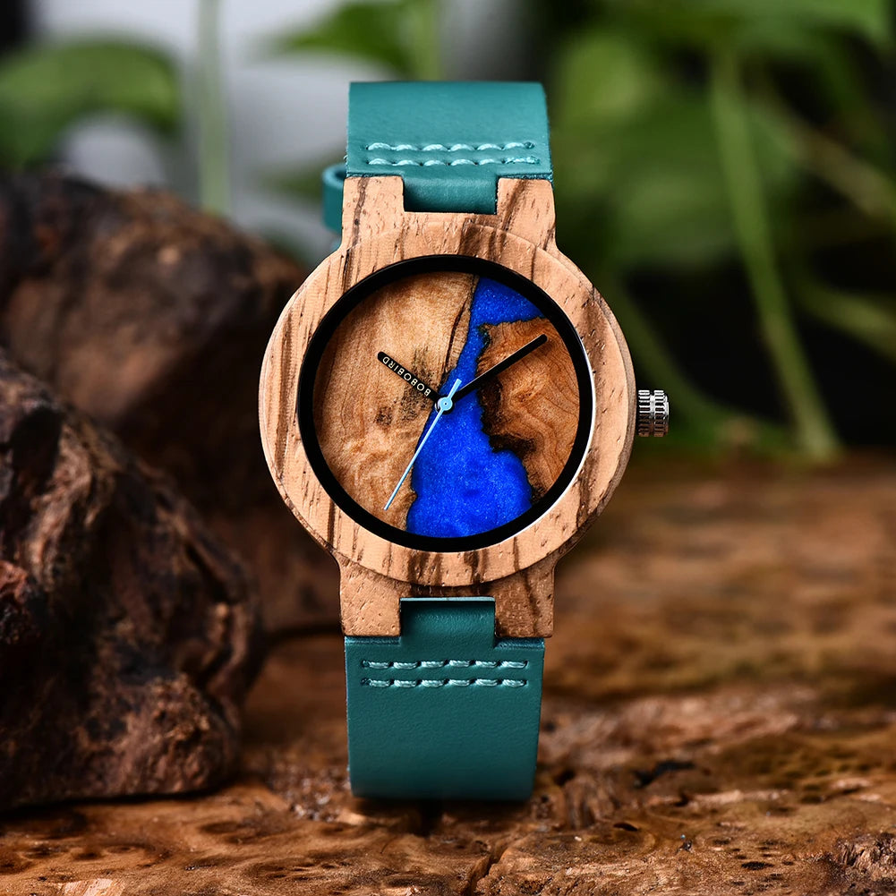 BOBO BIRD Universal Bamboo Wooden Leather Watch