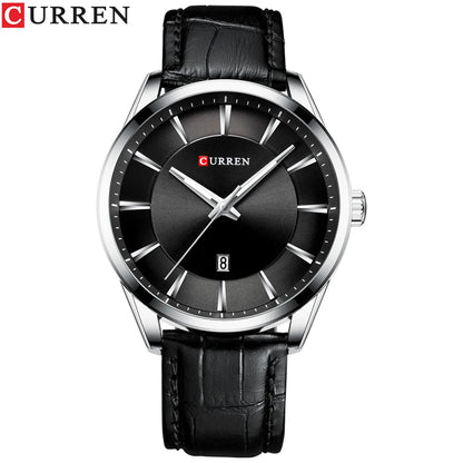 Montres CURREN à Quartz pour Hommes, Bracelet en Cuir, Montres-Bracelets Masculines, Marque de Luxe, Horloge d'affaires pour Hommes, 45 mm, Reloj Hombres