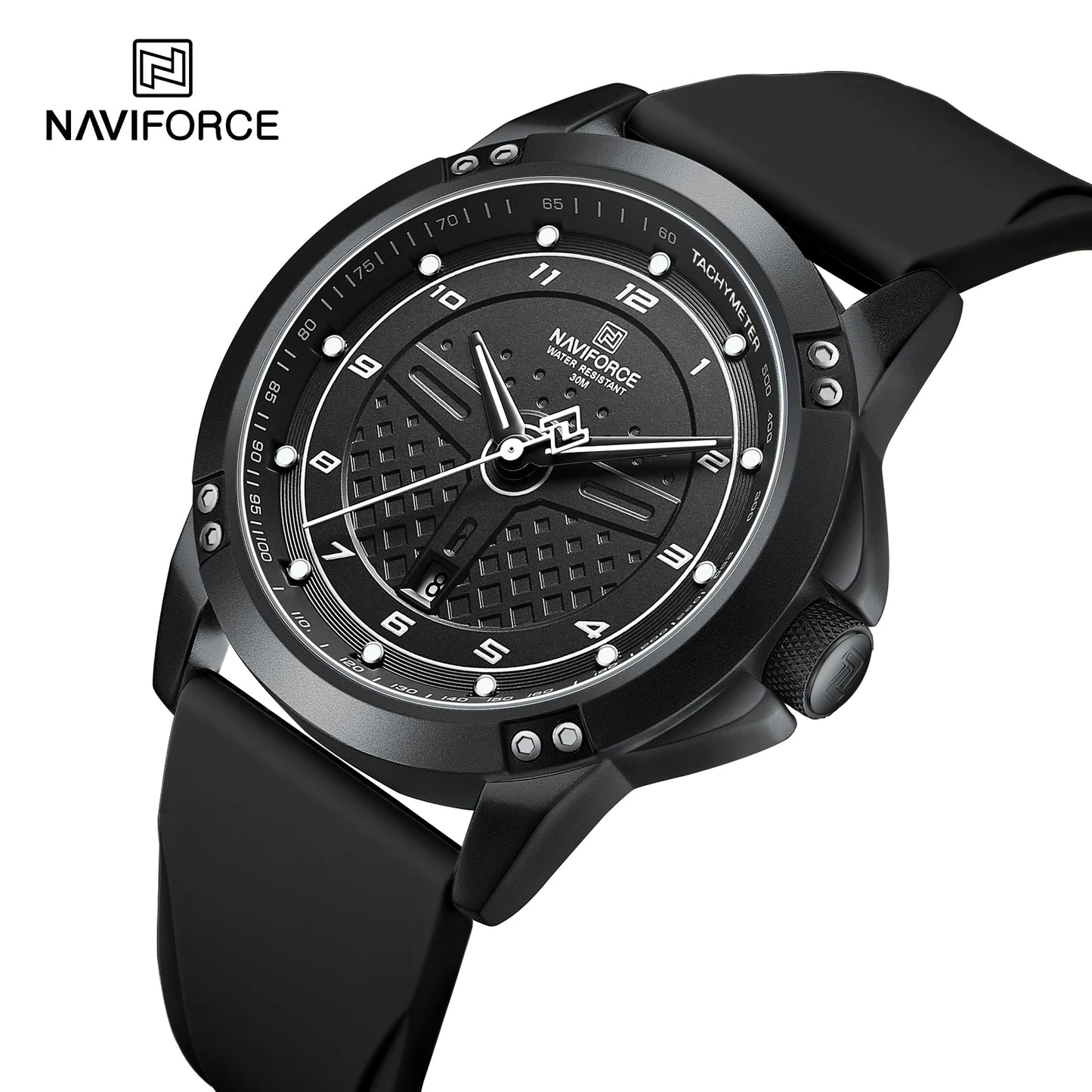 NAVIFORCE Montre-bracelet à quartz décontractée Montre homme étanche tendance Bracelet en silicone sportif Montre homme lumineuse Relogio Masculino