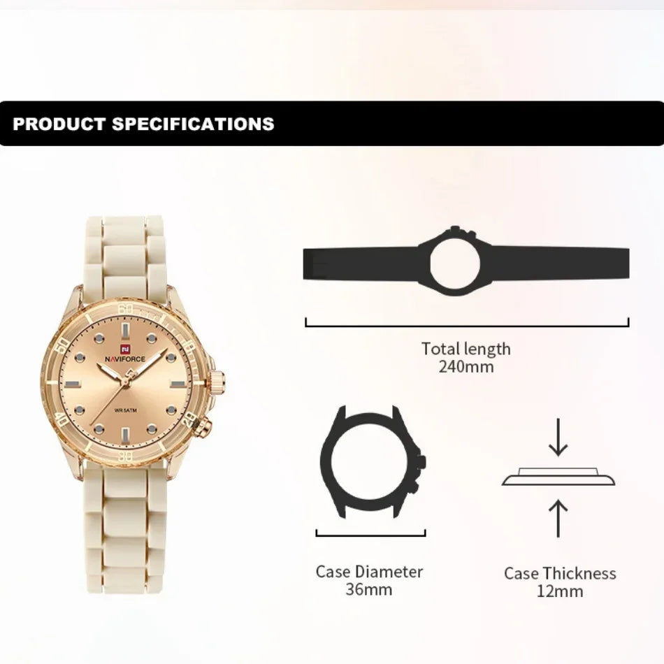 NAVIFORCE NF7115 Montre élégante, étanche, légère et stylée, montre décontractée