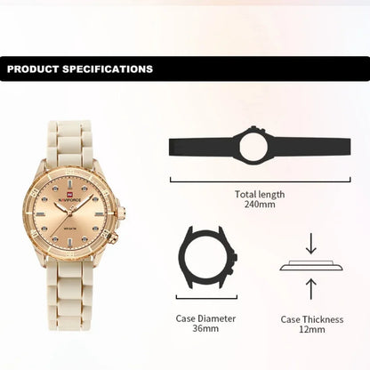 NAVIFORCE NF7115 Montre élégante, étanche, légère et stylée, montre décontractée