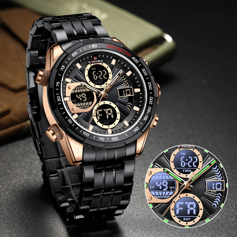 NAVIFORCE NF9197 Analog Digital Chronograph Calendar Watch