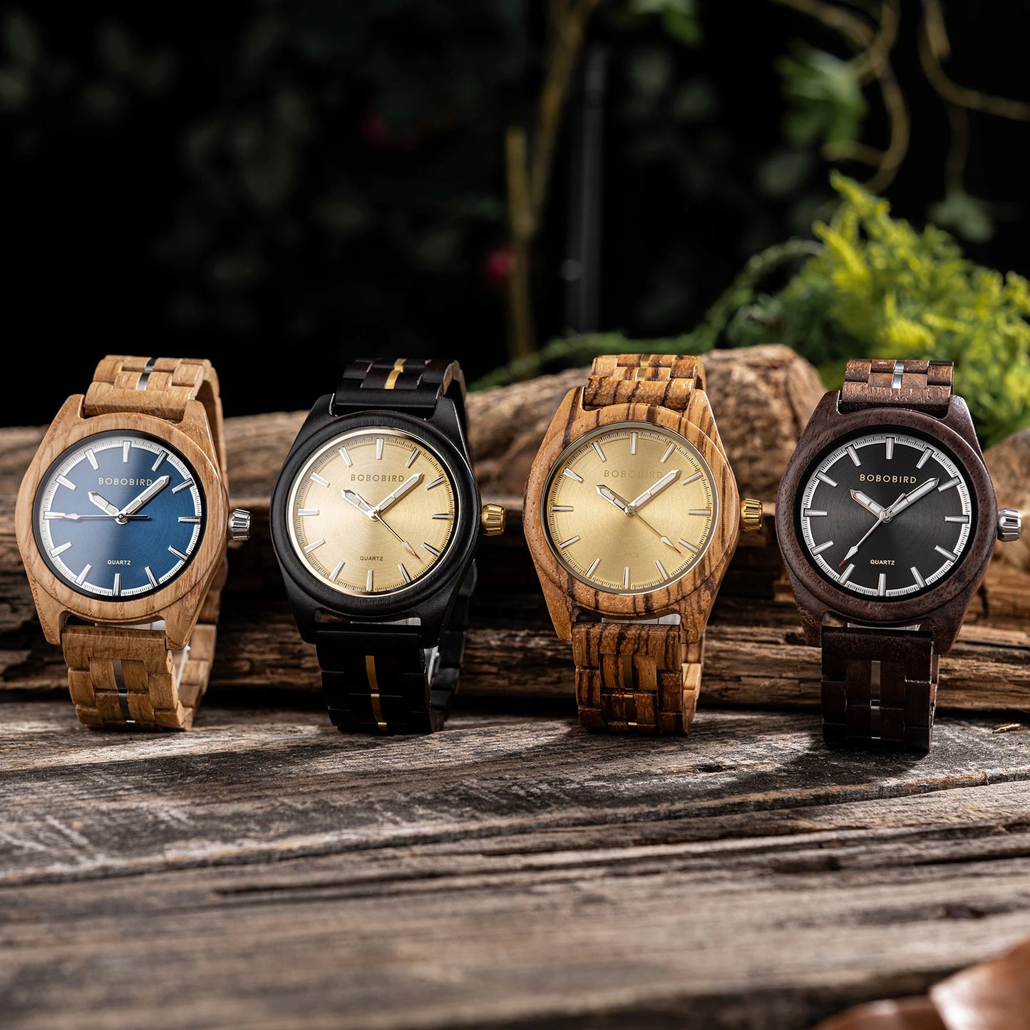 Montre à Quartz de Luxe en Bois BOBO BIRD pour Hommes, Design Original, Montre-Bracelet en Bois Faite à la Main, Écologique, Cadeau Unique pour Hommes 2025 Nouveau