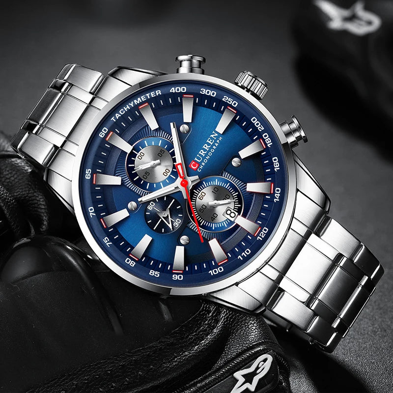 Nouvelles montres pour hommes Top Marque de luxe CURREN Montre homme à quartz Sport Étanche Montres-bracelets Chronographe Date Relogio Masculino