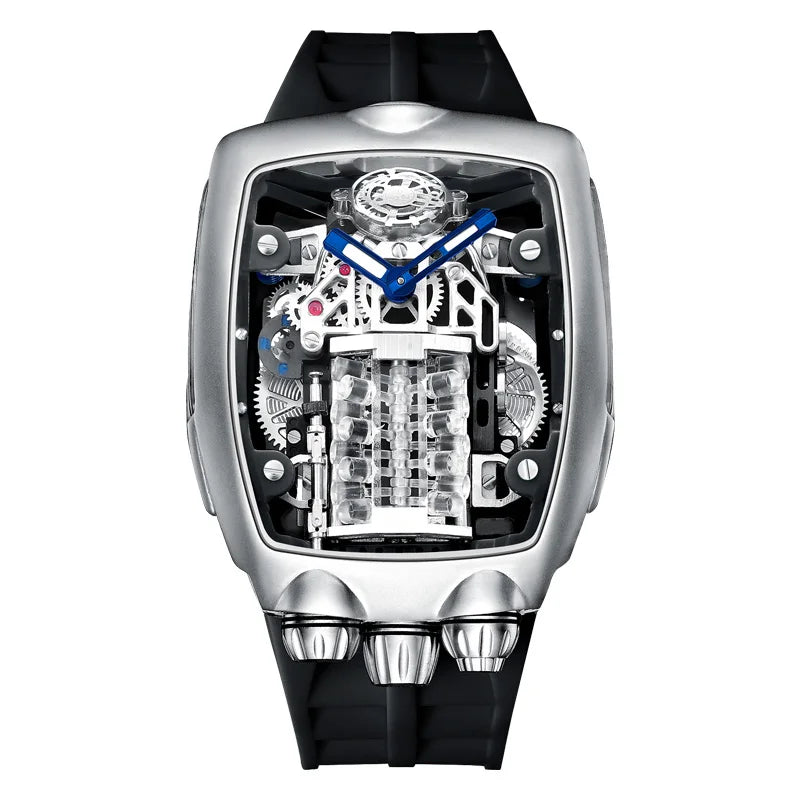 Montre automatique pour homme PINDU P6522, lumineuse, étanche 50m, squelette NH05