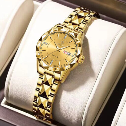 BINBONG Montres Femme Luxe Mode Dames Montre à Quartz Étanche Lumineuse Date Acier Inoxydable Montre-Bracelet Cadeau Petite Amie Amoureux