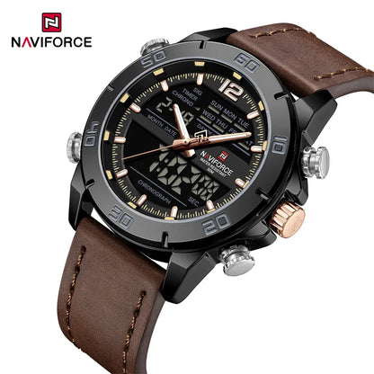 NAVIFORCE NF9253L Luminous Day Date Leather Band Watch