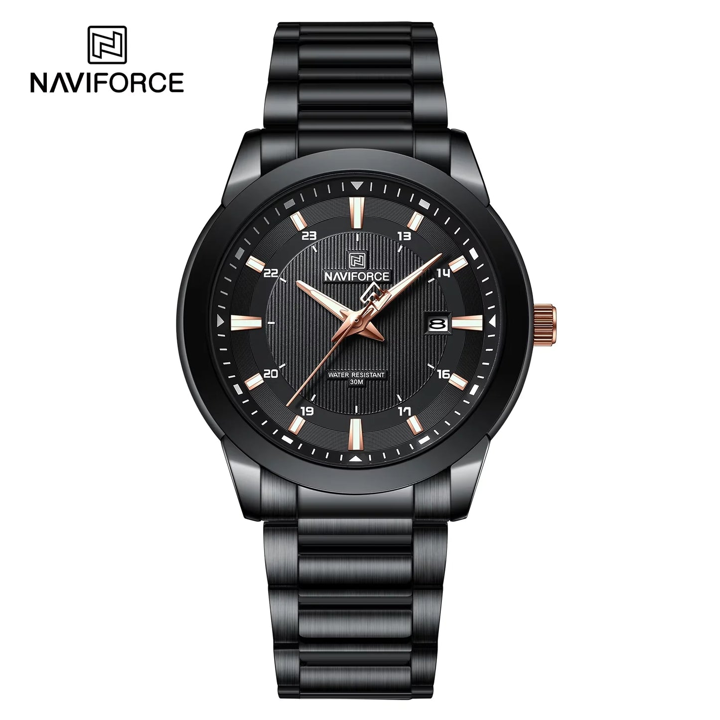 Montres NAVIFORCE NF8029 Bracelet en acier inoxydable Décontracté Homme Quartz Sport