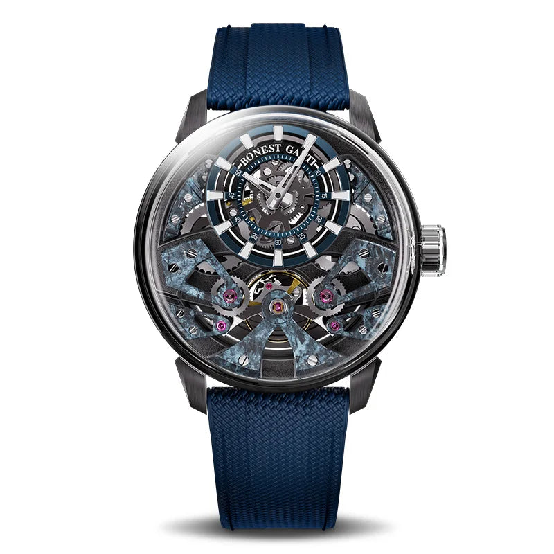 BONEST GATTI Men Automatic Mechanical Watch Sapphire Glass 316 Stainless Steel Skeleton German Brand Wristwatch