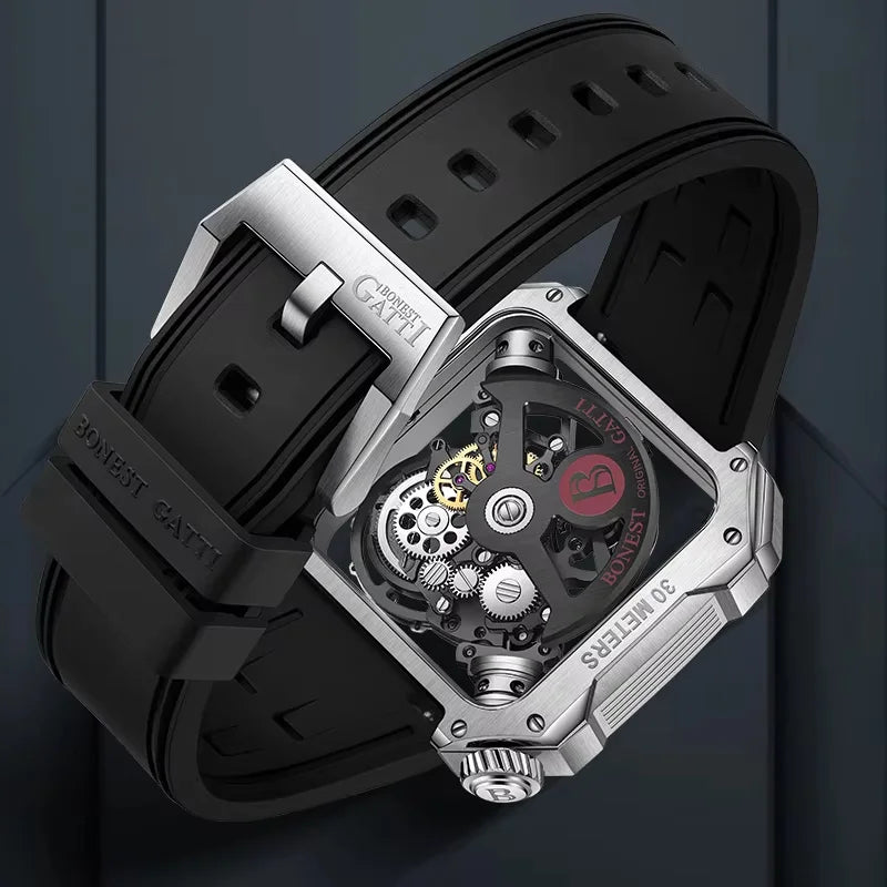 BONEST GATTI BG5804 Nouvelles Montres Mécaniques Automatiques Homme Acier Inoxydable Saphir Montres de Luxe pour Homme