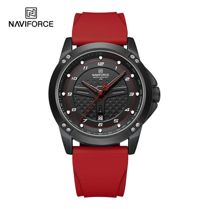 NAVIFORCE Montre-bracelet à quartz décontractée Montre homme étanche tendance Bracelet en silicone sportif Montre homme lumineuse Relogio Masculino