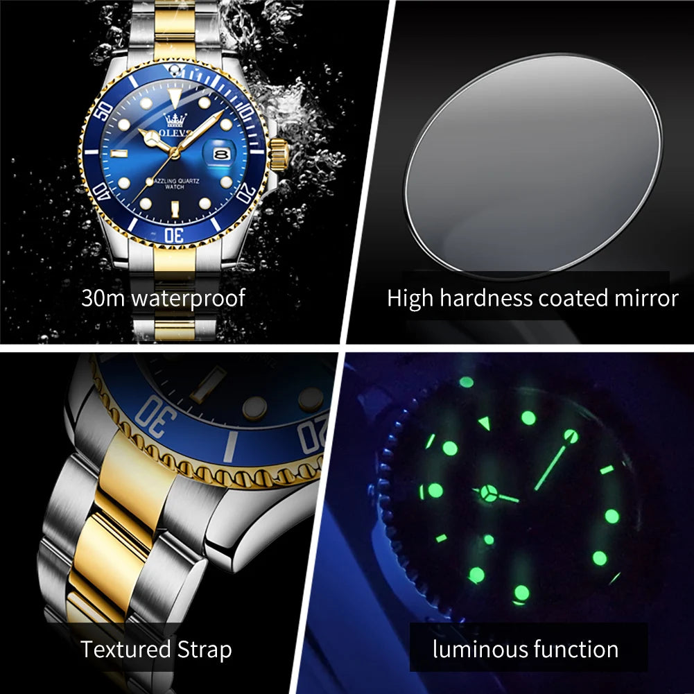 OLEVS 5885 Stainless Steel Strap Automatic Date Watch