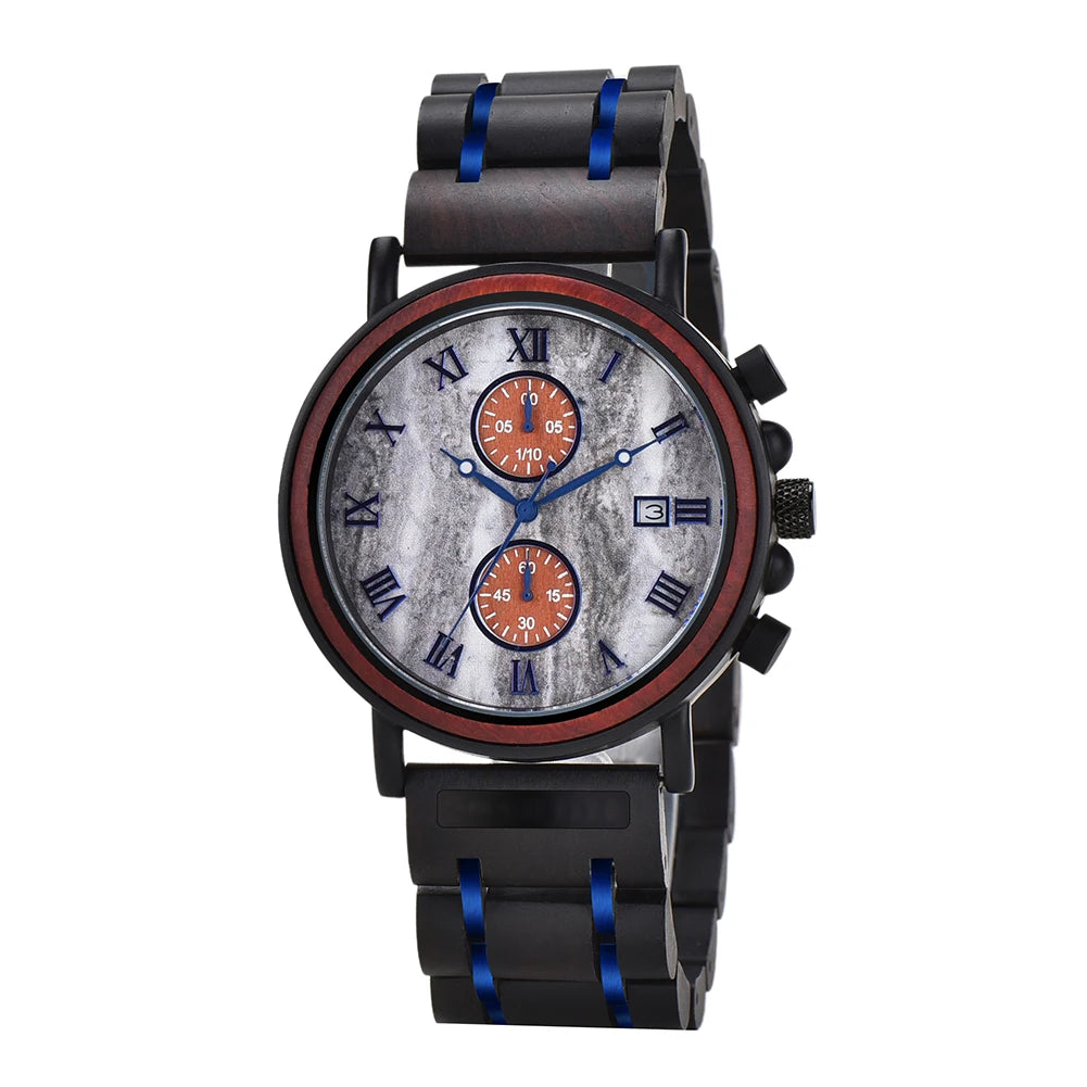 Montre en Bois BOBO BIRD pour Hommes Mouvement à Quartz Japonais Montres Étanche relogio masculino Cadeaux Personnalisables