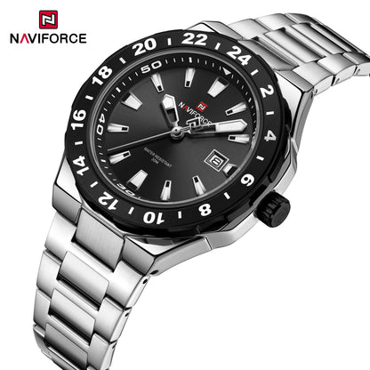 NAVIFORCE – Montre de luxe sportive à quartz, lumineuse, avec calendrier, pour homme, en acier inoxydable, étanche, Relogio Masculino