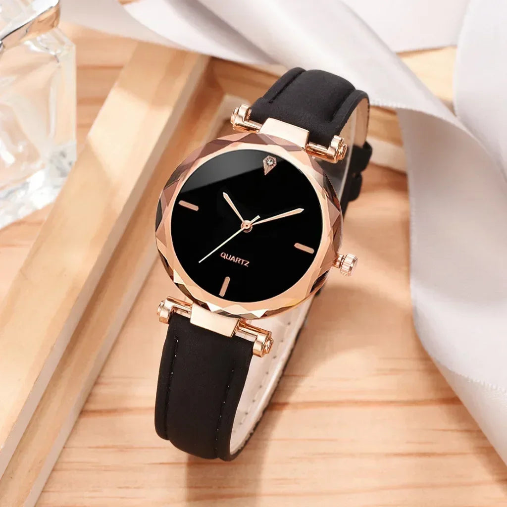 2PCS Set Luxury Watch Women Bracelet  Rhinestone Fashion Wristwatch Female Casual Ladies Watches Bracelet Set Clock