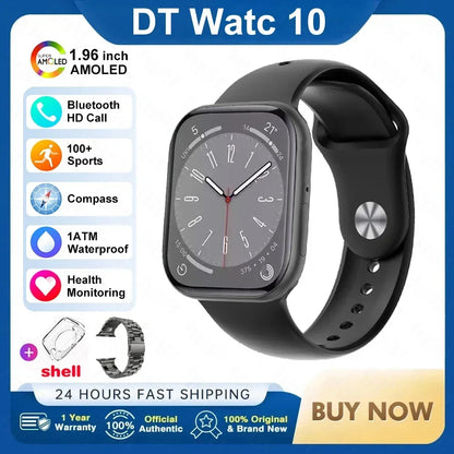 2025 Nouvelle montre connectée originale pour Apple DT Watch 10 Homme AMOLED 4 Go Mémoire Musique 3D Surround Appel BT Étanche Montre intelligente Femme